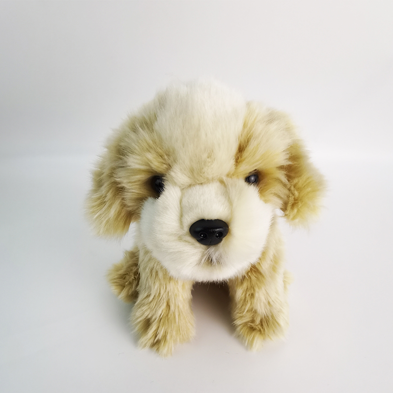 Manufacture Realistic Lifelike Charming Plush Toy Adorable Brown Maltese Dog Stuffed Animal Perfect Gift for Kids