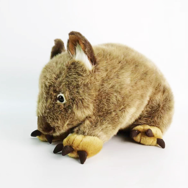 Manufacture Adorable Lifelike Wild Animals Medium Crawling Wombat Plush Stuffed Animal Toys