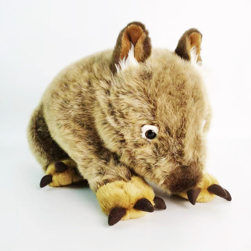 Manufacture Adorable Lifelike Wild Animals Medium Crawling Wombat Plush Stuffed Animal Toys