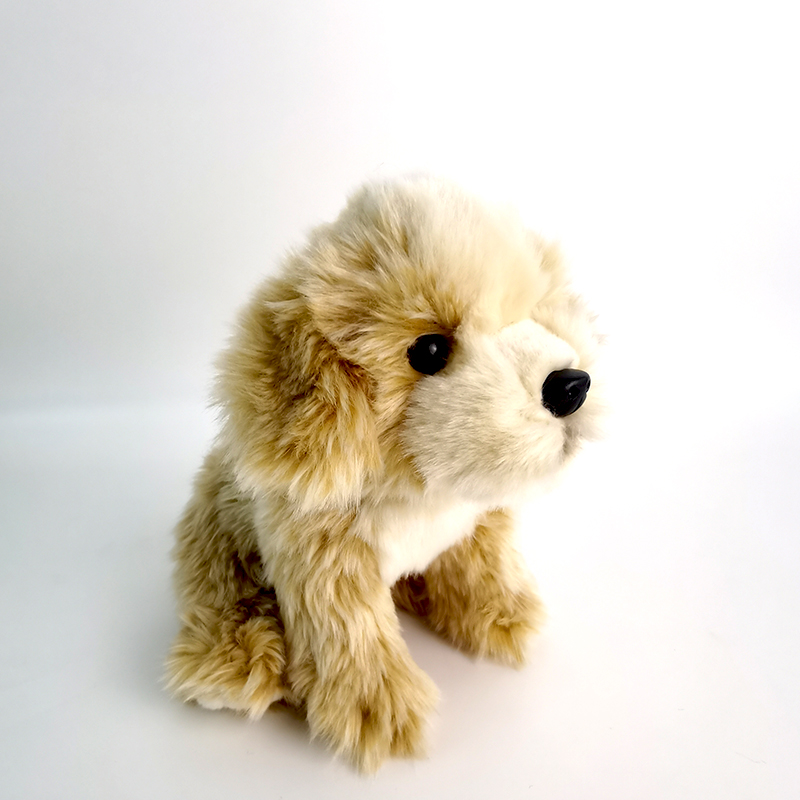 Manufacture Realistic Lifelike Charming Plush Toy Adorable Brown Maltese Dog Stuffed Animal Perfect Gift for Kids