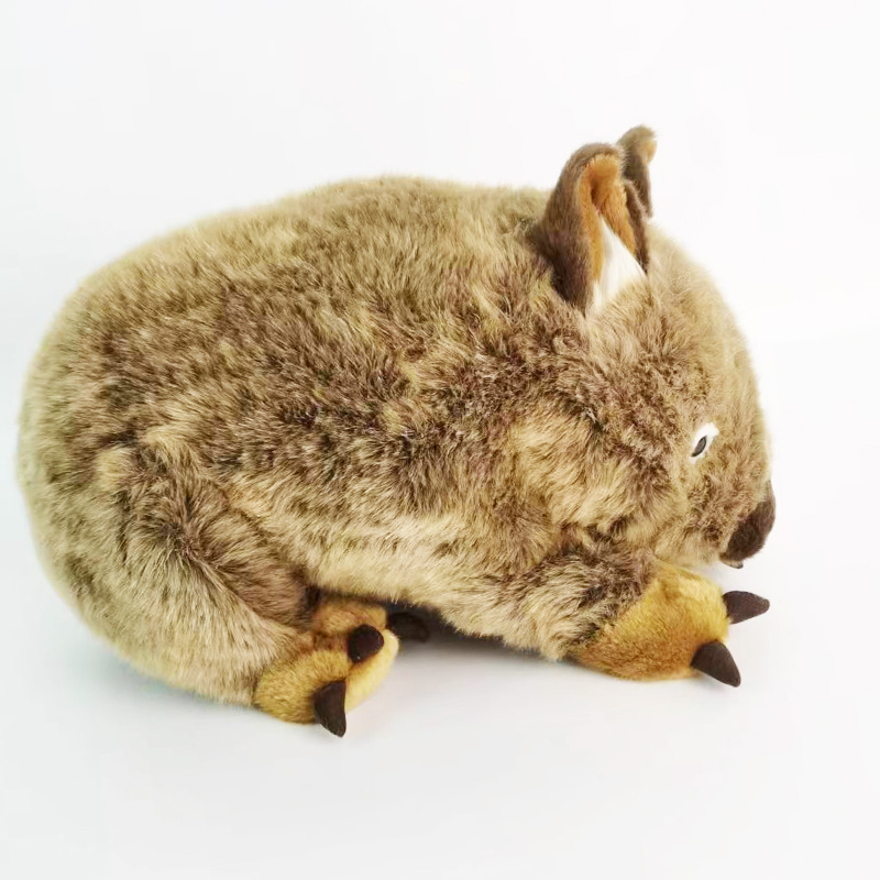 Manufacture Adorable Lifelike Wild Animals Medium Crawling Wombat Plush Stuffed Animal Toys